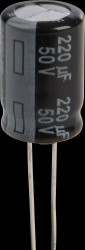 EEUFR1H221 Electrolytic capacitor, radial, 220 µF, 50 V, 105°C, low ESR