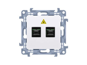 SIMON 10 Gniazdo światłowodowe / optyczne podwójne SC/APC biały CGS2.01/11 KONTAKT SIMON