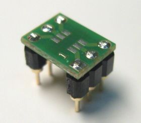 Adapter SOT23-->DIL6 dla pamięci szeregowych, uP i in. (SOT-23/SOT23-4/SOT23-5/SOT23-6)