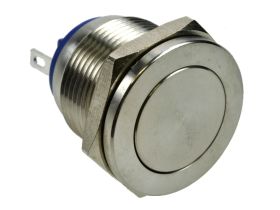 Przełącznik; przyciskowy; GQ19PF-10/J/S; OFF-(ON); 1 tor; bez podświetlenia; monostabilny; na panel; 2A; 36V DC; 19mm; IP65; Onp