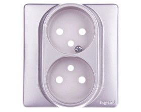 CELIANE Plakietka gniazda 2x2P+Z tytan 068947