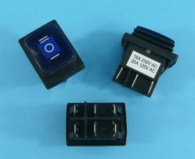KCD5-B 16A/250V BLUE ON-OFF-ON 6-PIN