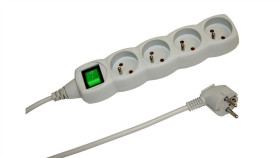 Przedłużacz 4-Gniazdowy, 3M Szary, Z Wyłącznikiem, 3X1,0Mm Owy / 24201