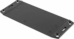 Flange plate, ABS, (L x W x H) 144.93 x 61.6 x 3 mm, black, for series 1591C, 1591FCBK