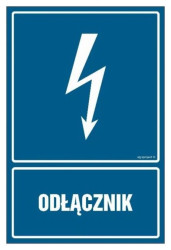 ZNAK - HG010 Odłącznik 7,5 x 10 cm FN - Folia samoprzylepna