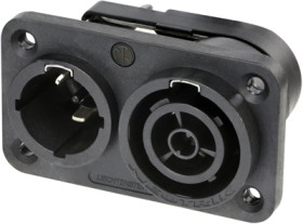 Combination element plug/socket, 3 pole, screw mounting, plug-in connection, 2.5 mm², black, NAC3PX-TOP