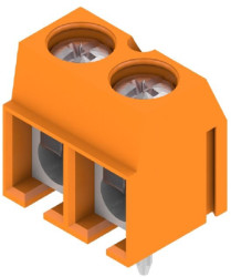 PCB terminal, 2 pole, pitch 5.08 mm, AWG 26-14, 15 A, screw connection, orange, 1760490000