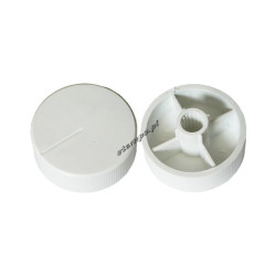 Gałka 0-13 płaska biała na oś 6mm [03698]