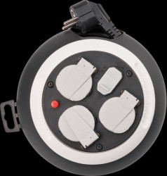 1109220600 Cable reel, 3 m, 3 x earthed socket, 1 x USB