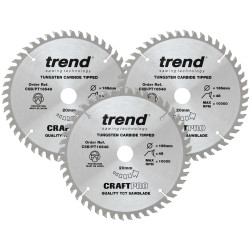 Trend CSB/PT165/3PK CraftPro Panel Trim Saw Blade 165 x 20mm x 48T (Pack 3)