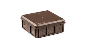 Puszka Naścienna 90X37x90mm Ip55 Z Dławnicami Z Wkrętem Brązowa Nsw90x90...