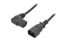Kabel: 3X1mm2, Iec C13 Żeński Kątowy Prawy,Iec C14 Męski Lt-602+511R H05vv-F...