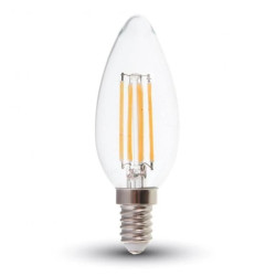 Żarówka Dekoracyjna LED FILAMENT VT-2127 6W E14 CANDLE 4000K 600lm A+ 300st. 7424