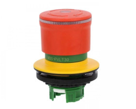 Miniaturowy przycisk bezpieczeństwa 30mm do otworu 30mm pierścień podświetlany odblokowanie przez przekręcenie M30-PVLT30