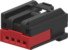 Socket, unequipped, 4 pole, straight, 1 row, black, 1456983-1