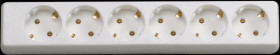 1294.0100.9 6-way socket outlet without cable, strip