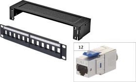 Patchbox Renkforce RF-3829224, 12 Portów, 1 U