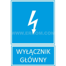 Naklejka TZI 105x148S Wyłącznik Główny - niebieska