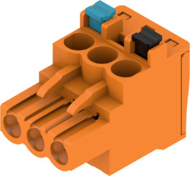 Socket header, 3 pole, pitch 5.08 mm, angled, orange, 2764380000