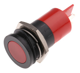 Lampka kontrolna do montażu panelowego 12V, czerwona 22mm LED Końcówka lutownicza RS PRO