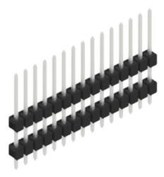 Pin header, 15 pole, pitch 2.54 mm, straight, black, 10050967
