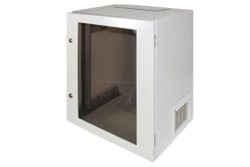 Obudowa wisząca 19 cali 12U 600x400mm IP54 RAL7035 (drzwi przeszklone) SWK19-12U-40-DS-W 19-6002SWK19-12U-40-DS-W