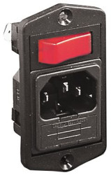 Combination element plug C14, 3 pole, screw mounting, plug-in connection, black, BVA01/Z0000/01