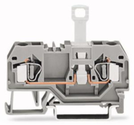 2-wire disconnect terminal block, spring-clamp connection, 0.08-4.0 mm², 2 pole, 10 A, 6 kV, gray, 281-912
