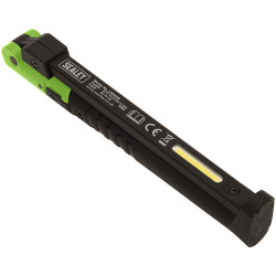 Sealey LED01G Rechargeable Slim Folding Pocket Light 2 COB &#x2B; 1 SMD LED - Green
