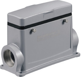 Surface mount housing, size D64, die-cast aluminum, M32, angled, cross bow locking, IP65, 1904400000