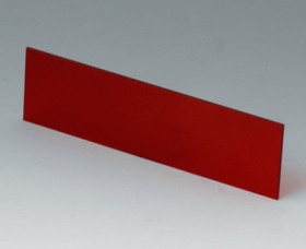 Front/rear panel, straight, acrylic glass, (W x H) 124.2 x 33.6 mm, red/transparent, A9113113