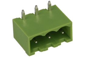 Łączówka; XY2500R-D-03P; 3 tory; R=5,00mm; 8,1mm; 12A; 300V; przewlekany (THT); kątowe 90°; zamknięta; zielony; Xinya; RoHS