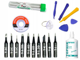 Zestaw groty 900M otwieracze plecionka cyna topnik