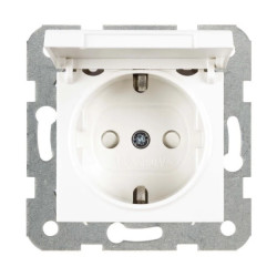 Karre Gniazdo Schuko Z Klapką Z Przesłonami Styków, Kolor Biały / 90963612