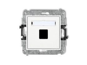 MINI Gniazdo multimedialne pojedyncze bez modułu (standard Keystone) biały MGM-1P KARLIK
