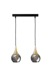 Lampa wisząca nowoczesna 2xE27 LACRIMA SMOKY/GOLD