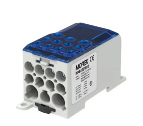Blok dystrybucyjny - rozdzielczy OJL280A niebieski we: 1xAl/Cu 35-120 wy: 2x6-35mm2/5x2,5-16mm2/ 4x2,5-10mm2 1000V MAB1281B10