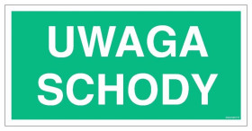 ZNAK - AC037 Uwaga schody 80 x 40 cm KS - Folia podłogowa foto.