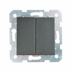 Włącznik VIKO 2-klawiszowy zwierny antracytowy NOVELLA