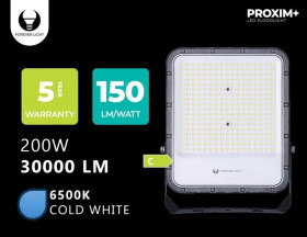 Naświetlacz LED PROXIM+ 200W 6500K 30000lm 230V IP65 Forever Light 150lm/W 5 LAT GWARANCJI