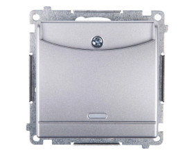 Simon 54 Łącznik hotelowy podwójny srebrny mat DWH2.01/43