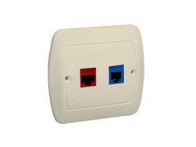AKORD Gniazdo komputerowo/telefoniczne beżowe RJ45 kat.5e + RJ12 A5T/12 KONTAKT SIMON