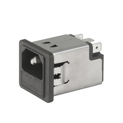 5220.1043.1 Złącze zasilające z filtrem, wciskany 10A