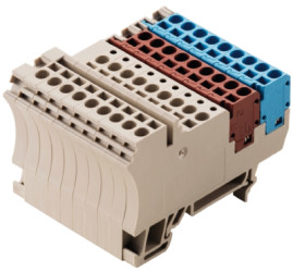 Initiator/actuator terminal block, spring balancer connection, 0.5-2.5 mm², 2 pole, 17.5 A, 4 kV, dark beige, 1692630000