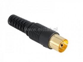 Gniazdo antenowe TV długie czarne ( gold )