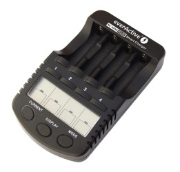 Ładowarka akumulatorów 4x AA/AAA Ni-MH, Ni-Cd + port USB 1A, everActive NC-1000