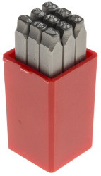 Zestaw wybijaków cyfr wysokość: 3mm 9-szt. 0 → 8 RS PRO