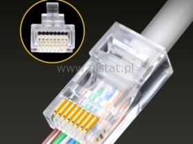 Wtyk sieciowy 8P/8C RJ45 ( kat. 6E ); przelotowy
