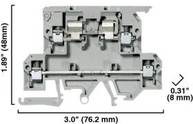 Zacisk skręcany 4-żyłowe Allen Bradley rozmiar żyły 22 → 12 AWG Zacisk śrubowy Tworzywo sztuczne Szyna DIN