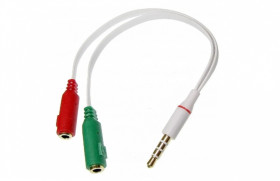 Adapter jack 3.5mm 4-polowy - 2x Jack 3.5mm